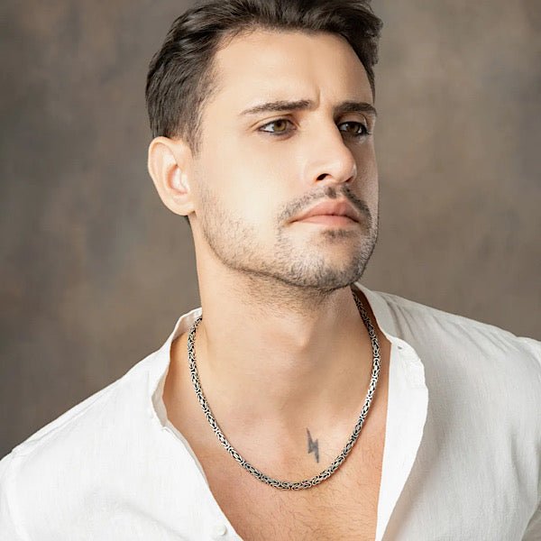 5MM Zehrai Square King Chain Sterling Silver Mens Necklace