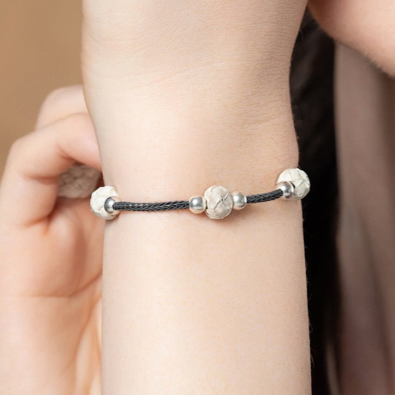 Partly Oxidised Handwoven Kazaz Bracelet – Zehrai