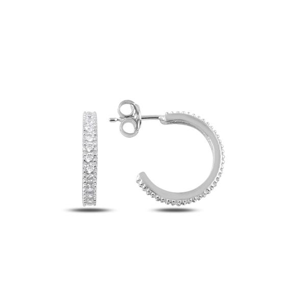 15mm single line eternity hoop earrings in sterling silver