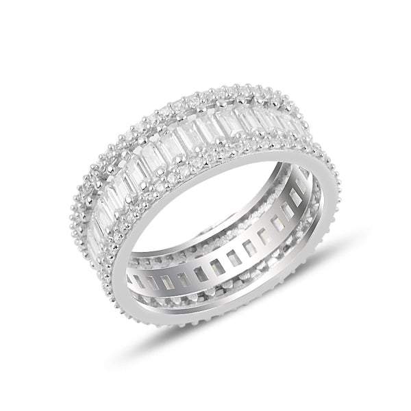 Baguette Eternity Ring In Sterling Silver - Zehrai