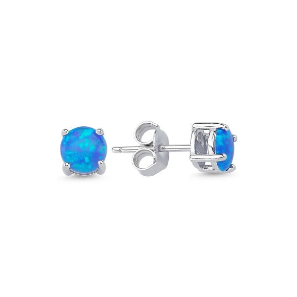Opal stud earrings in sterling silver - Zehrai