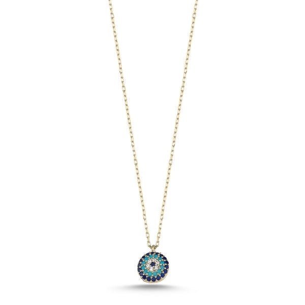 Turquoise Evil Eye Necklace In Sterling Silver