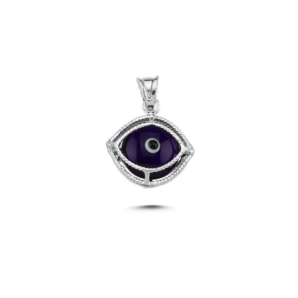 Sterling Silver Filigree Evil Eye Pendant In Sterling Silver