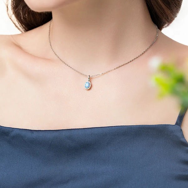 Created Opal Ring Earrings and Necklace Set In Sterling Silver - Zehrai
