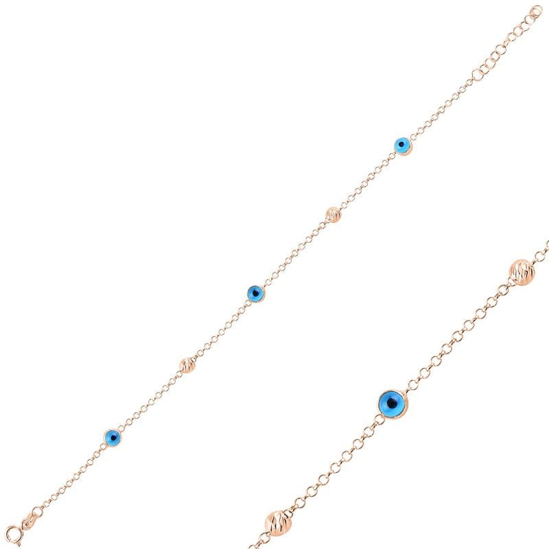 Evil eye diamond cut bracelet in sterling silver - Zehrai