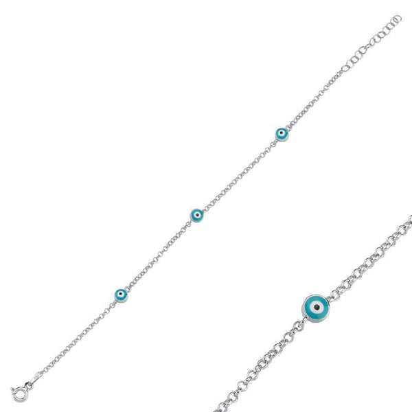 Alfred & Vincent Evil Eye Bracelet – 925 Sterling Silver Hamsa Charm For Luck & Protection