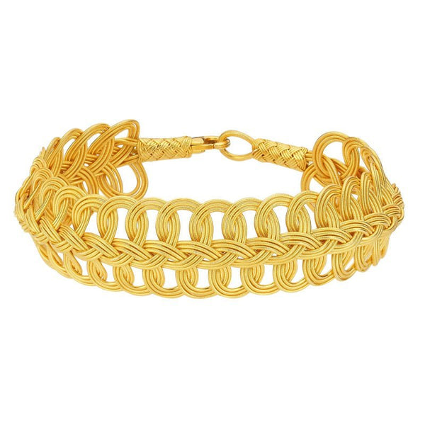 Gold Plated Kazaz Bracelet in Pure Silver - Zehrai