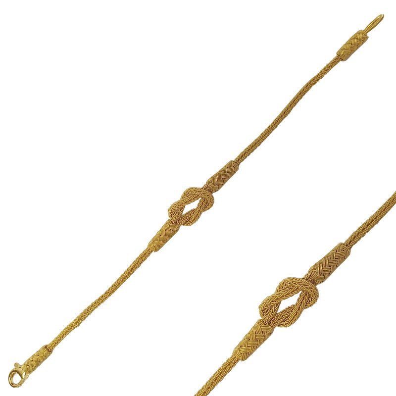 Gold - Plated Kazaz Reef Knot Bracelet In Pure Silver - Zehrai