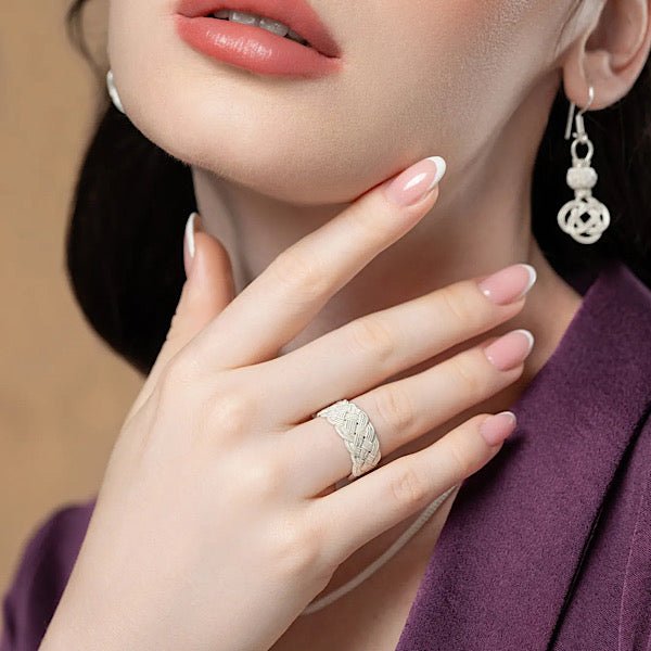Handmade Kazaz Ring in Pure Silver