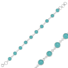 Handmade Natural Aquamarine Bracelet in Sterling Silver - Zehrai