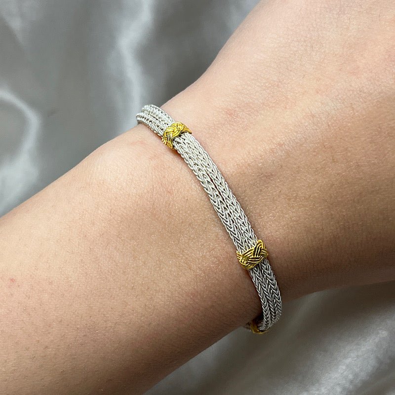 Handwoven Kazaz Bracelet in 1000K Pure Silver - Zehrai