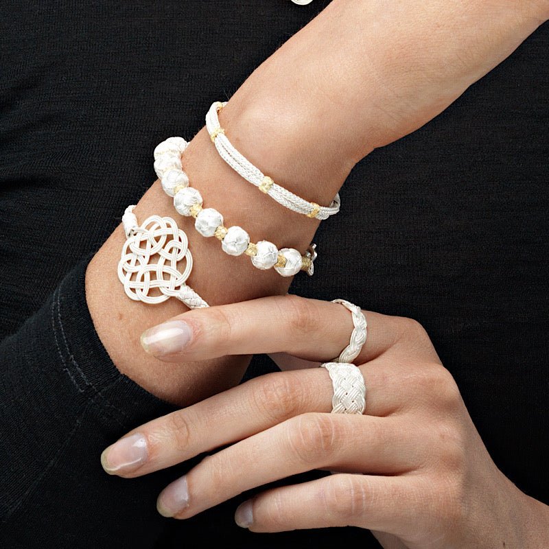 Handwoven Kazaz Bracelet in 1000K Pure Silver - Zehrai