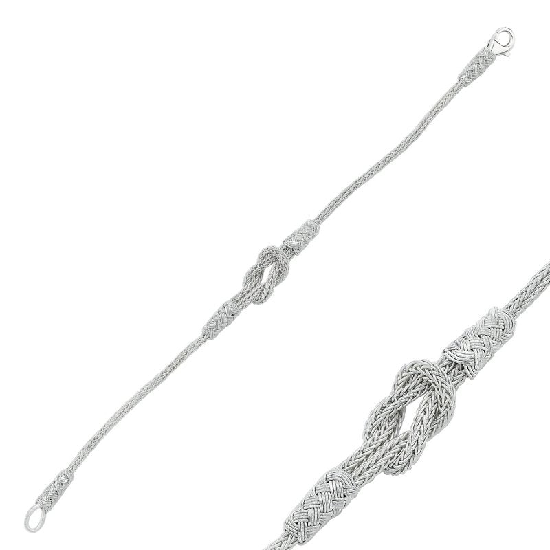 Kazaz Reef Knot Bracelet In Pure Silver - Zehrai