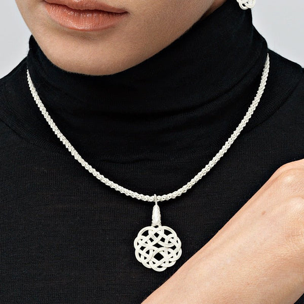 Kazaz turkish love knot pendant in pure silver