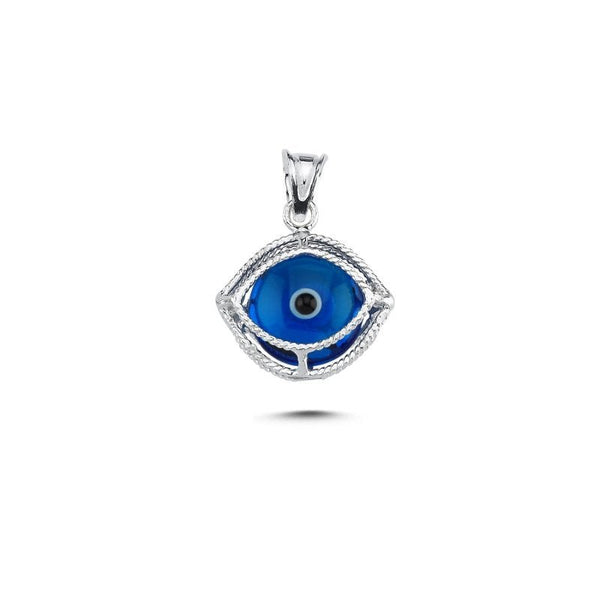 Sterling Silver Filigree Evil Eye Pendant In Sterling Silver