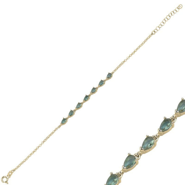 Teardrop Created Zultanite Bracelet – Sterling Silver