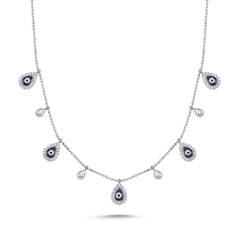 Evil Eye Choker Necklace in Sterling Silver – Zehrai
