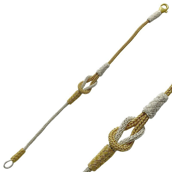 Two Tonne Gold Plated Kazaz Reef Knot Bracelet - Pure Silver - Zehrai