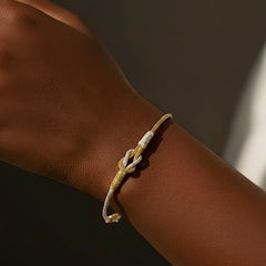 Two Tonne Gold Plated Kazaz Reef Knot Bracelet - Pure Silver - Zehrai