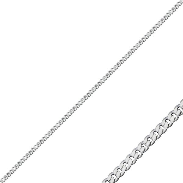 100 Micron Curb Chain Necklace In Sterling Silver - Zehrai