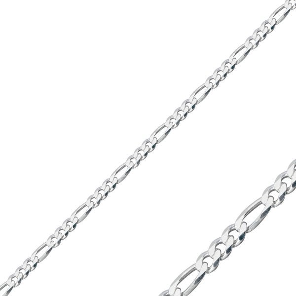 140 Micron Figaro Chain Necklace In Sterling Silver