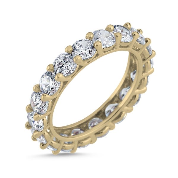 18K Gold Plated Eternity Ring In Sterling Silver - Zehrai