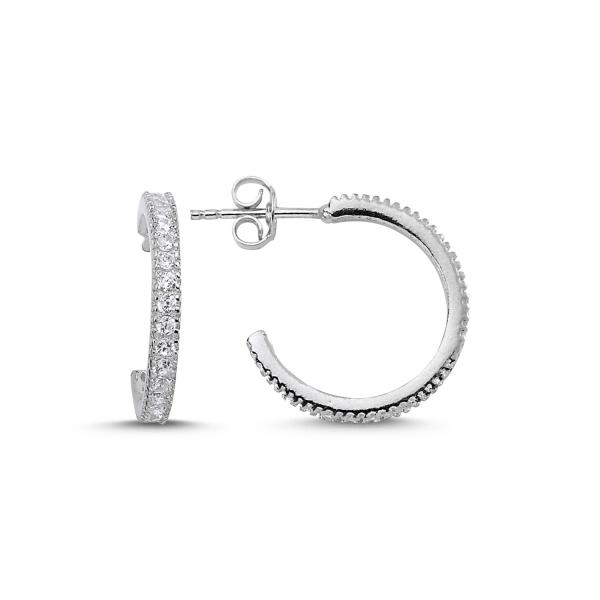 18mm single line eternity hoop earrings in sterling silver - Zehrai