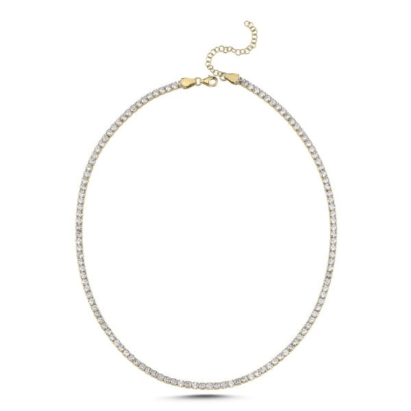 3 MM Tennis Necklace With CZ In Sterling Silver - Zehrai