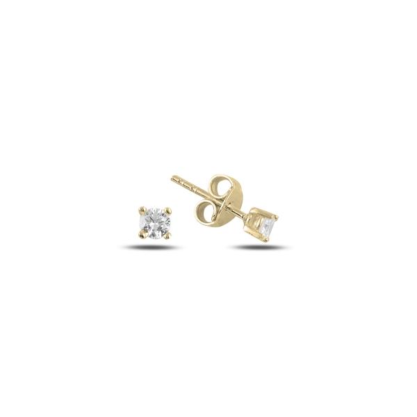 3mm solitaire stud earrings in sterling silver - Zehrai