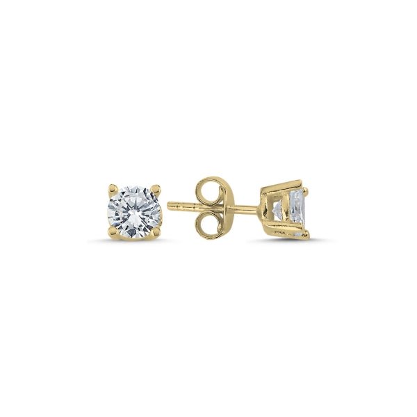 5 MM Solitaire Stud Earrings In Sterling Silver - Zehrai