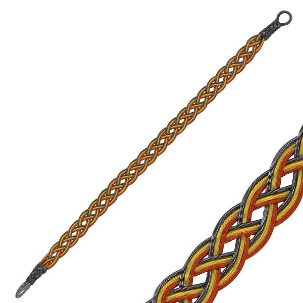Aboriginal Flag Colours Kazaz Bracelet In Pure Silver - Zehrai