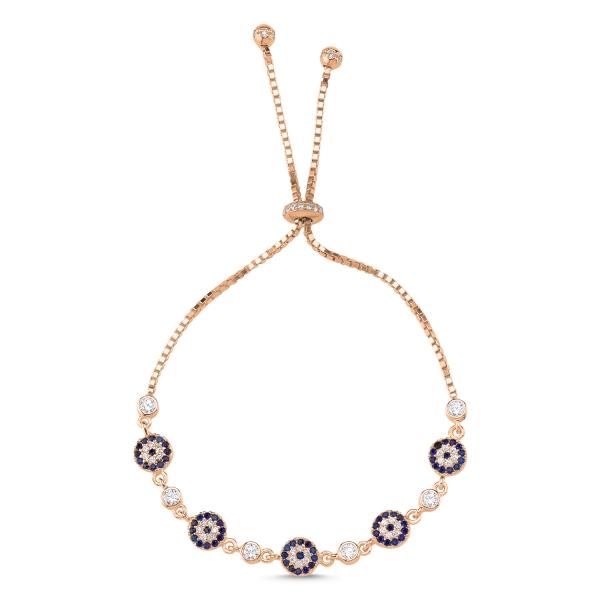 Adjustable evil eye bracelet in sterling silver - Zehrai