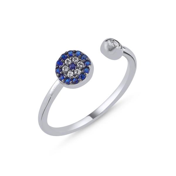 Buy Tipsyfly Delicate white & blue Evil Eye Ring Online