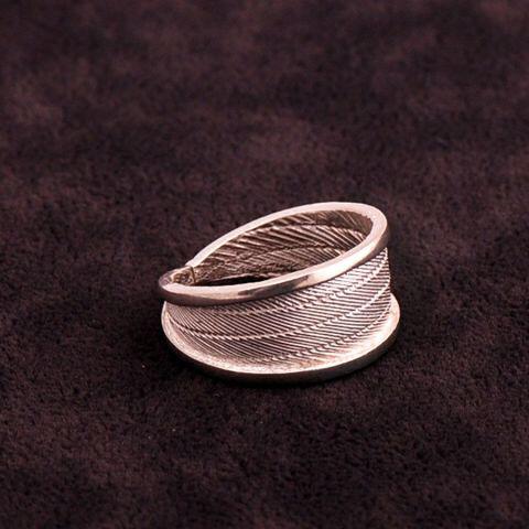 Adjustable hand knitted trabzon straw ring in sterling silver - Zehrai