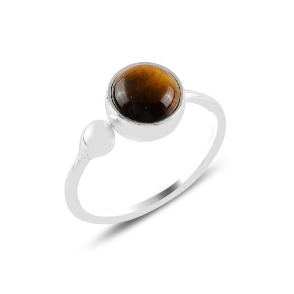 Adjustable Tiger’s Eye Ring In Sterling Silver - Zehrai