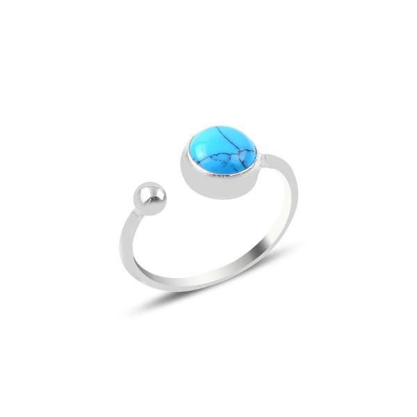 Adjustable Turquoise Ring In Sterling Silver - Zehrai