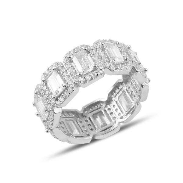 Baguette eternity ring in sterling silver - Zehrai