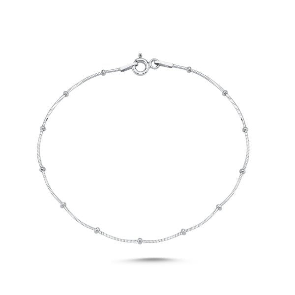 Bead Snake Chain Bracelet In Sterling Silver - Zehrai