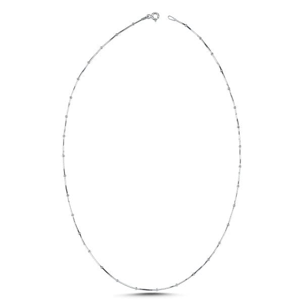 Bead Snake Chain Necklace In Sterling Silver - Zehrai