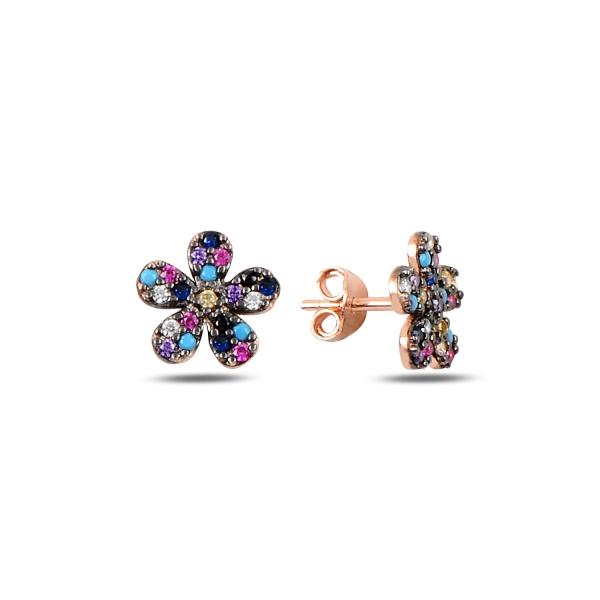 Colourful Daisy Stud Earrings in Sterling Silver