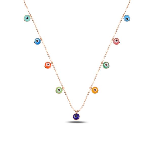 Colourful Evil Eye Choker Necklace In Sterling Silver