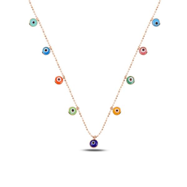 Colourful Evil Eye Choker Necklace In Sterling Silver - Zehrai