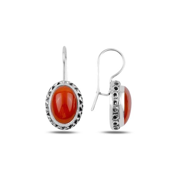 Coral Earrings In Sterling Silver - Zehrai