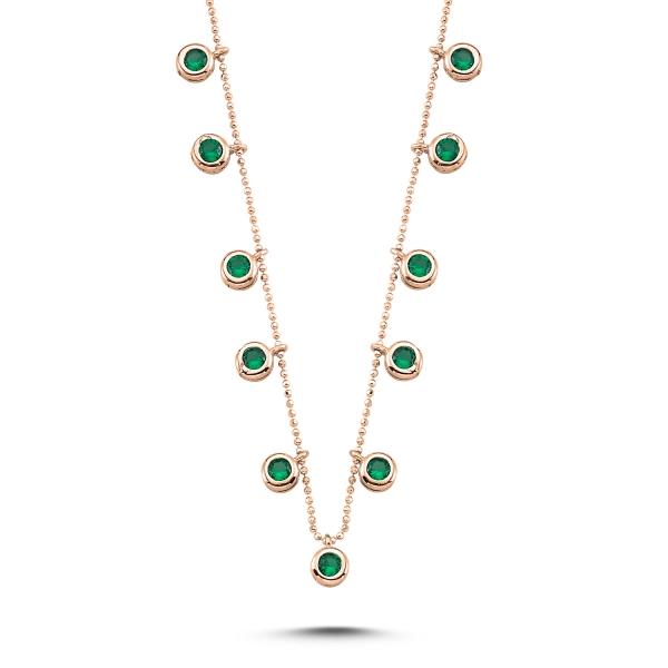Created emerald drop necklace in sterling silver - Zehrai