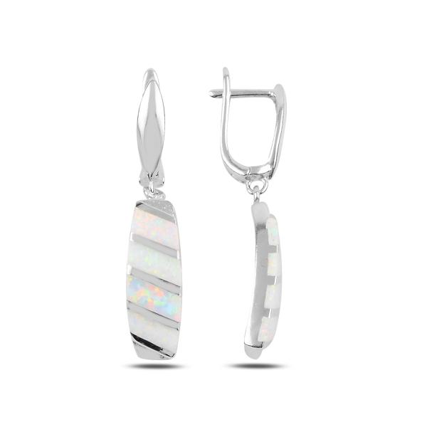 Created opal drop earrings in sterling silver - Zehrai