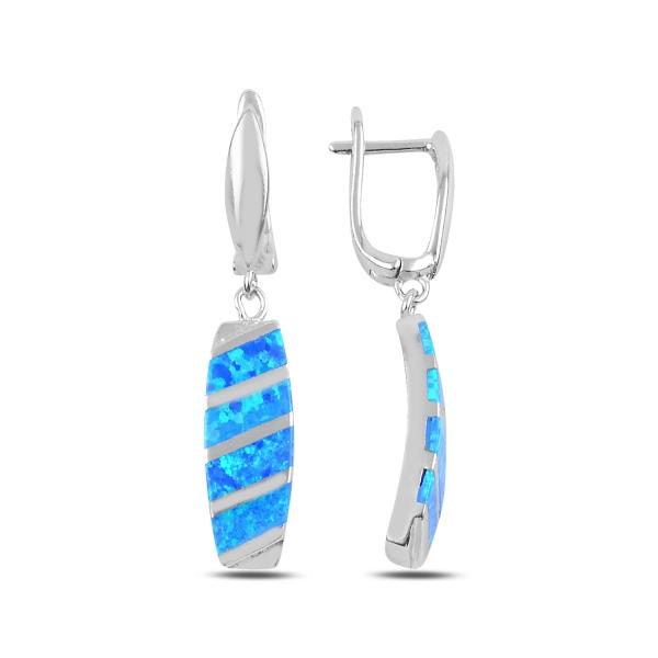 Created opal drop earrings in sterling silver - Zehrai