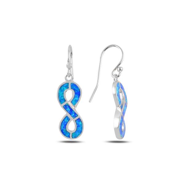 Created Opal Infinity Earrings in Sterling Silver - Zehrai