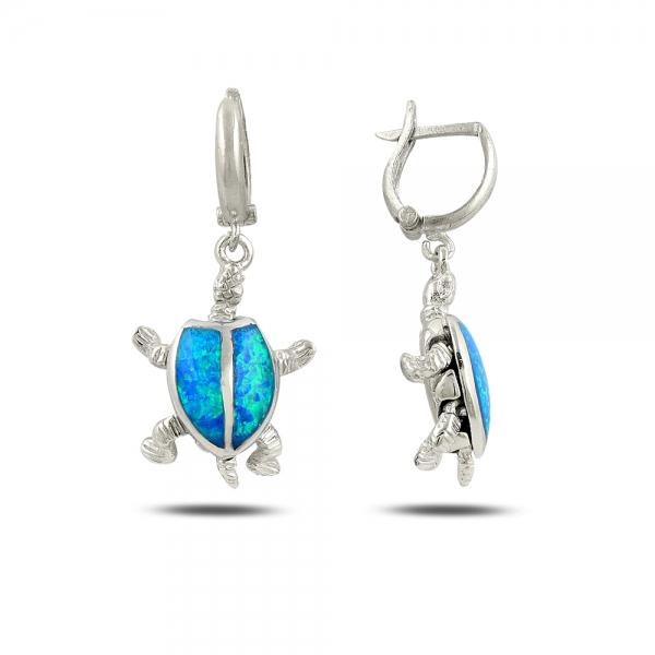 Created opal turtle earrings in sterling silver - Zehrai