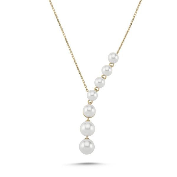 Cultured Fresh Water Pearl Y Necklace In Sterling Silver