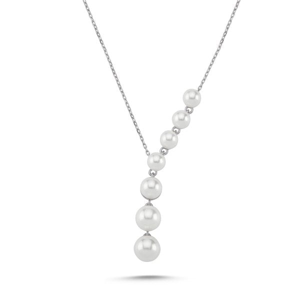 Cultured Fresh Water Pearl Y Necklace In Sterling Silver - Zehrai